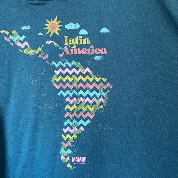 Latin America Hooded Sweatshirt NWT teal blue - Picture 6 of 7